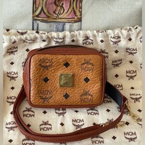 ⭐️COA⭐️MCM VISETOS CROSSBODY/CLUTCH/BELT BAG🎬W/MCM STRAP & Dustbag🎬💯AuTh…